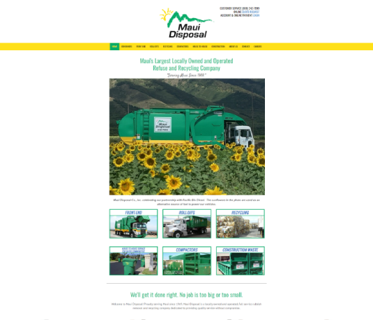 Maui Disposal website before redesign
