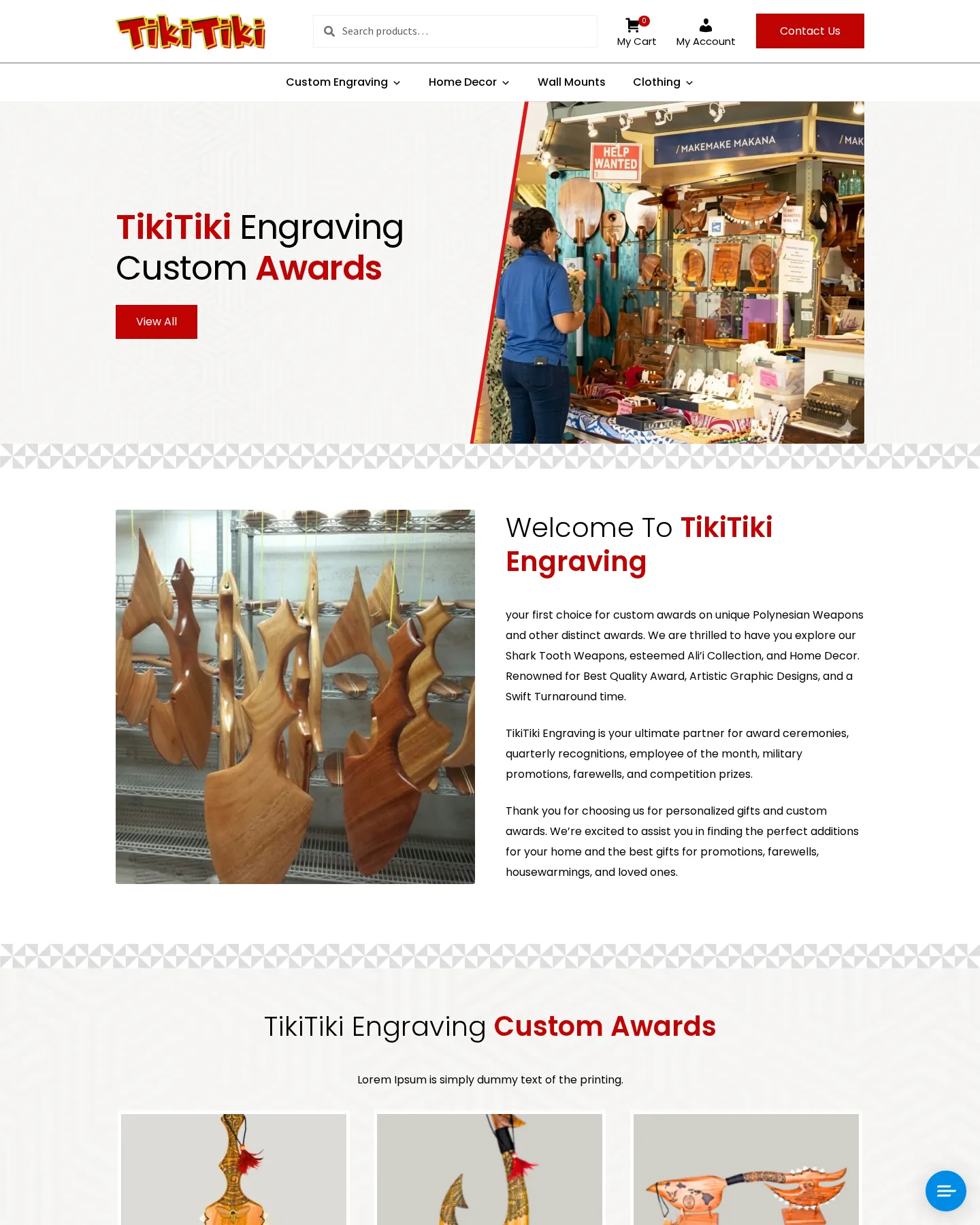 Tiki Tiki website on desktop