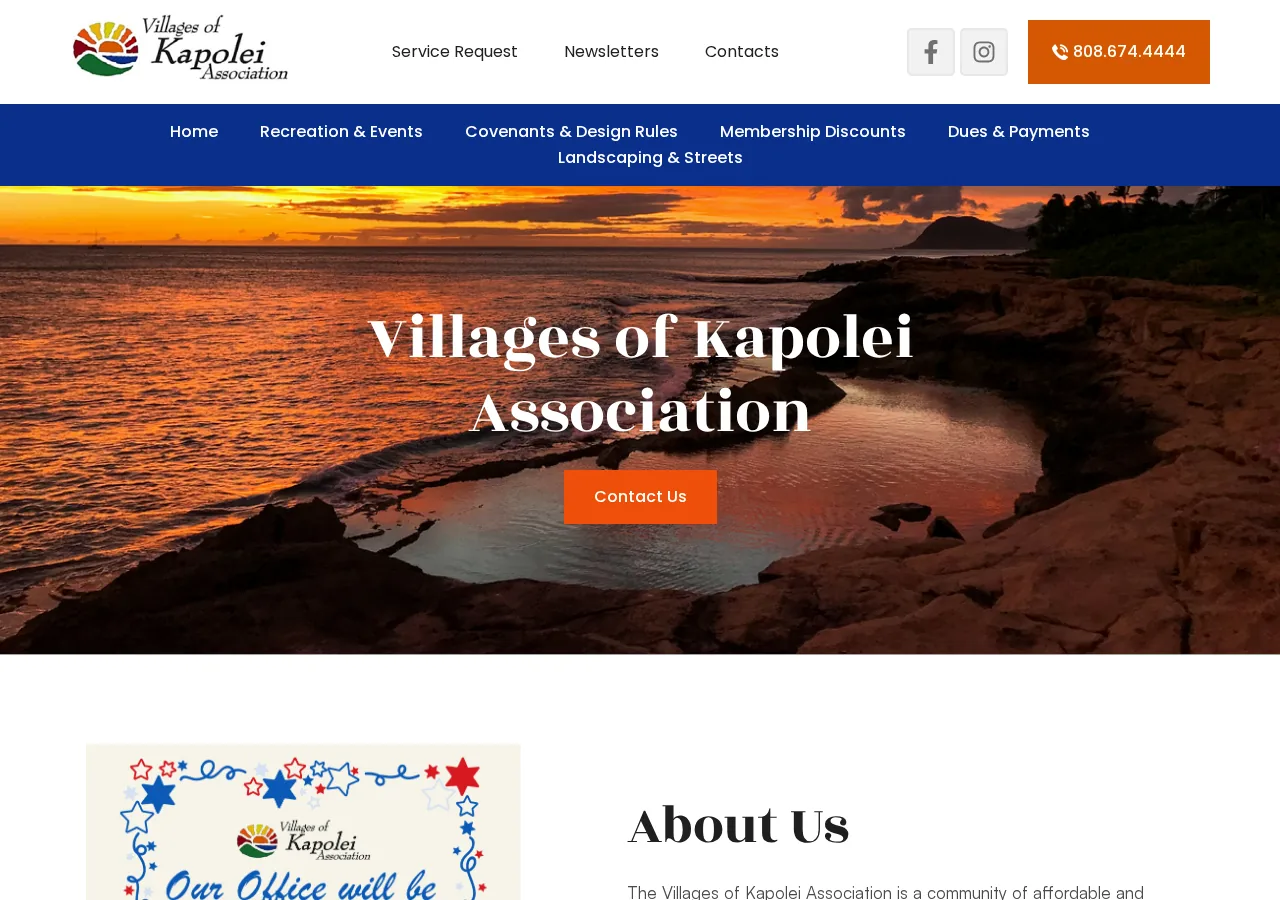 Villages of Kapolei Association HOA website screenshot