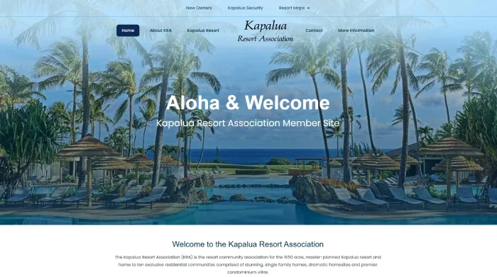 Kapalua Resort Association HOA website — West Maui resort community