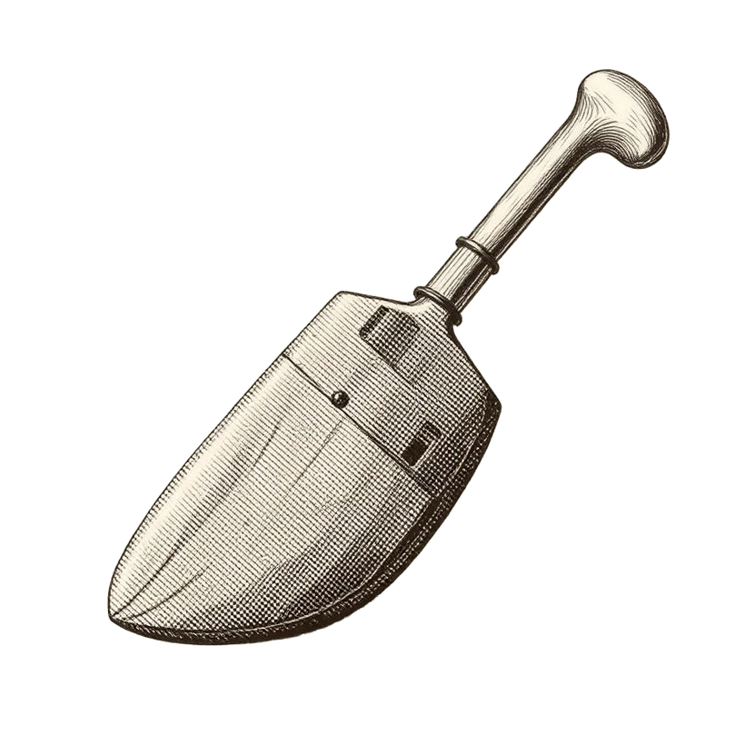 Engraving-style illustration of a koʻi, a traditional Hawaiian stone adze