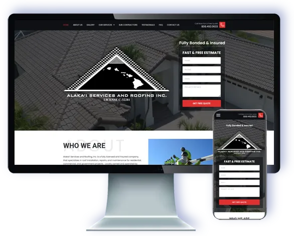 Alakai Roofing — website by Webmaster Services Hawaii