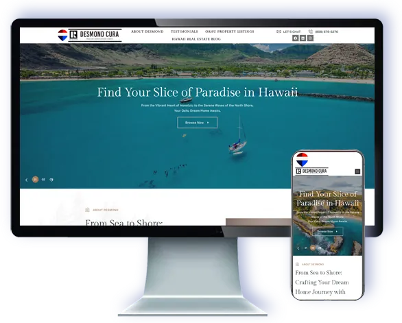 Desmond Cura Real Estate — website by Webmaster Services Hawaii