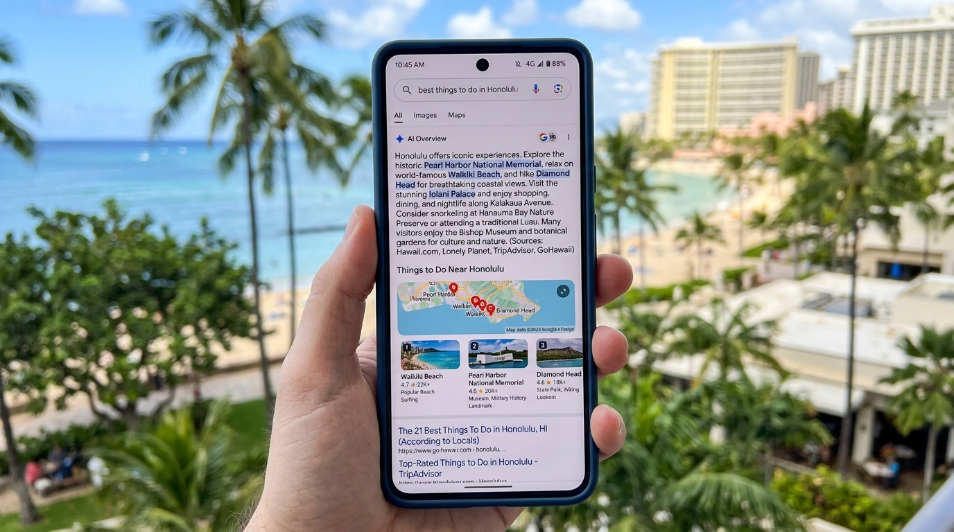 hawaii seo 2026 ai overview map pack search results