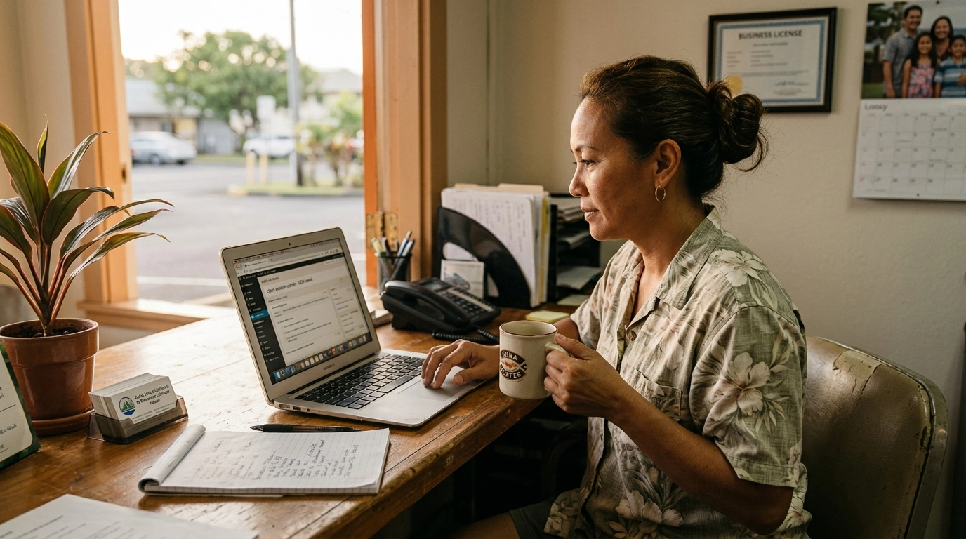 seo for hawaii small business owner working webmaster services hawaii